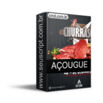 Pack para açougue com 40 artes editáveis no canva