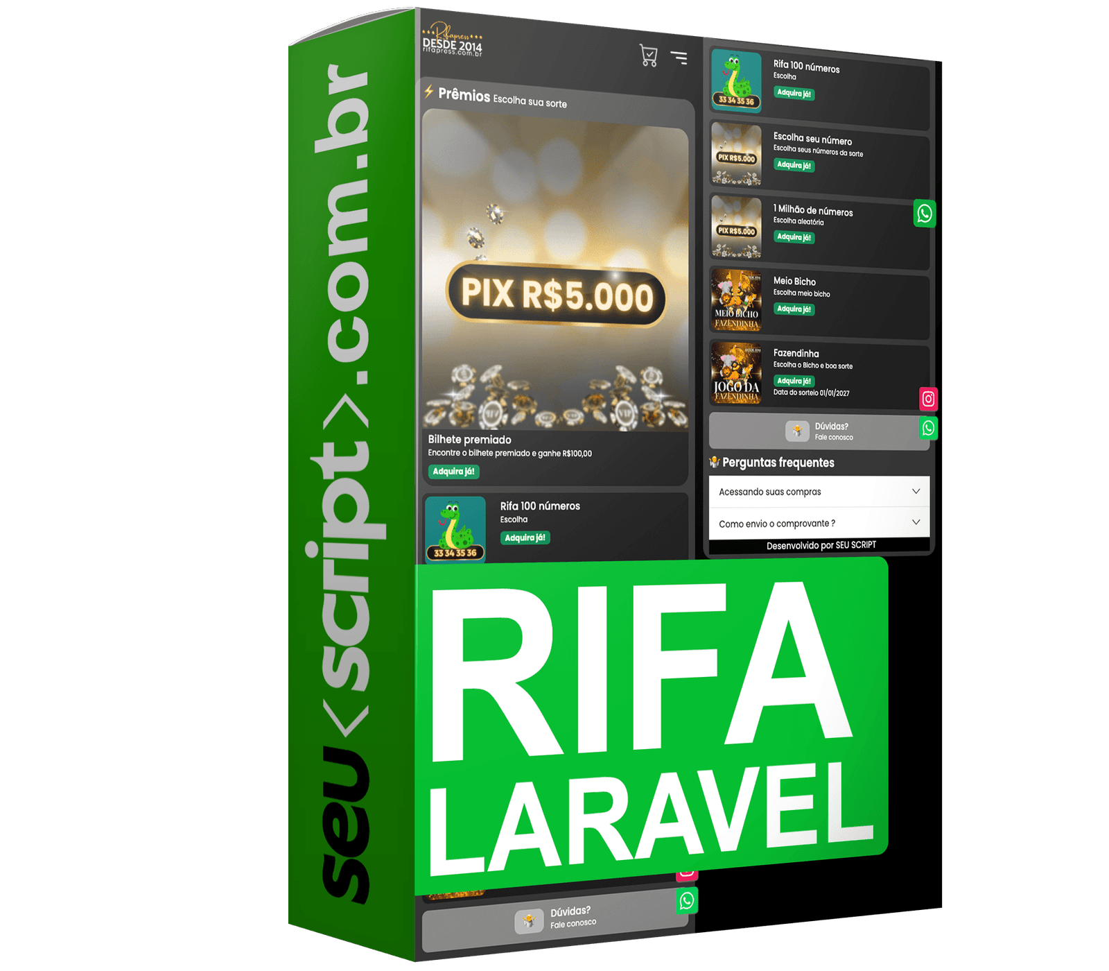 Script Rifa 10.0 em php / Laravel – Sistema completo com