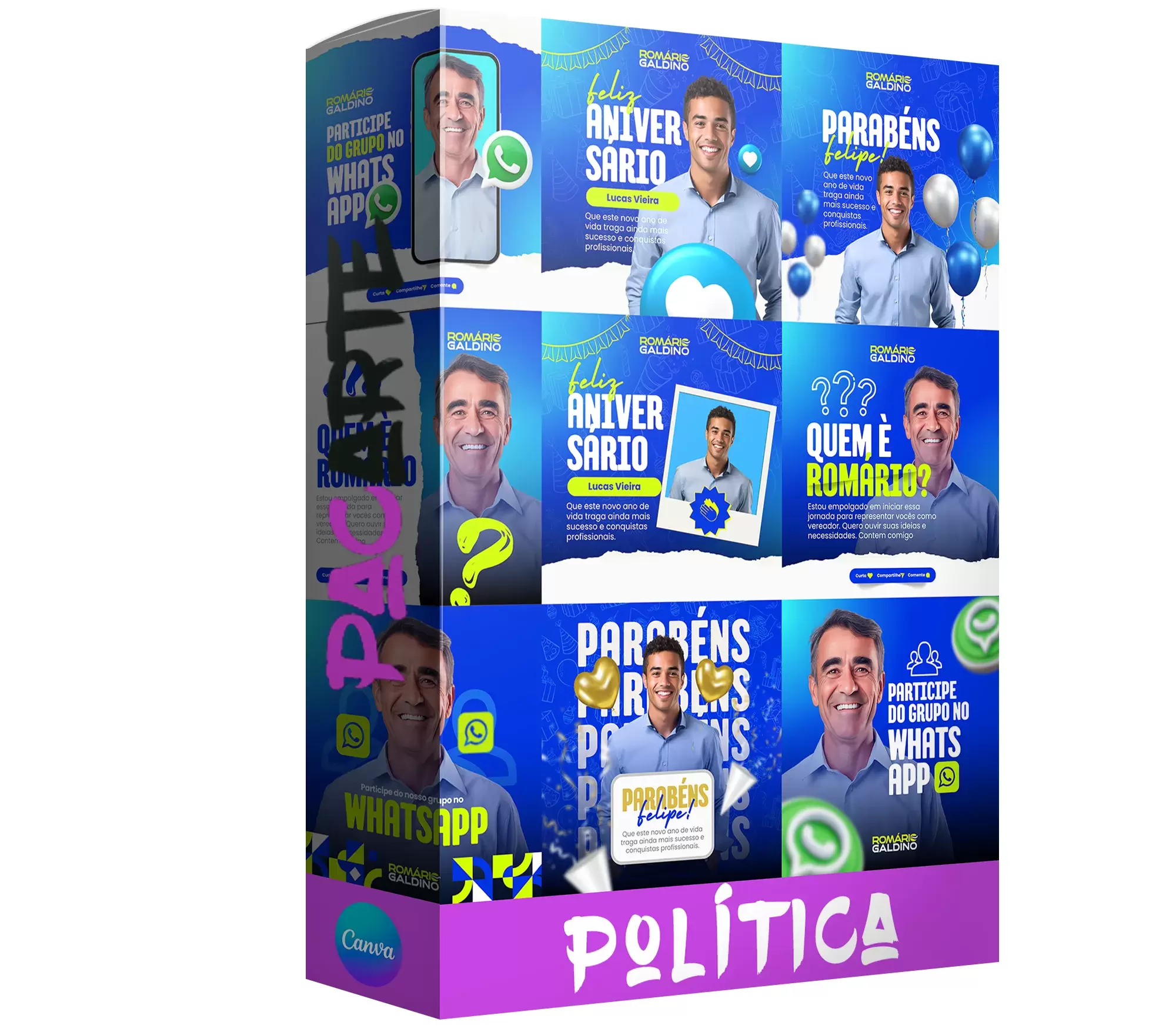 Pack de 18 artes para Política