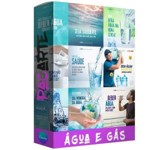 Pack para água e gás com 40 artes editáveis no canva