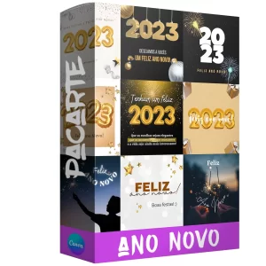 Pacote de 12 Artes Editáveis no Canva para o Ano Novo