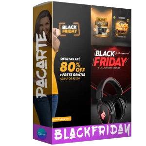 Conjunto de 69 Artes Editáveis no Canva para a Black Friday