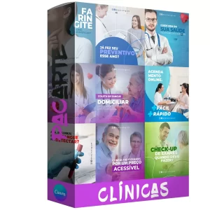 Pack para clinica com 40 artes editáveis no canva