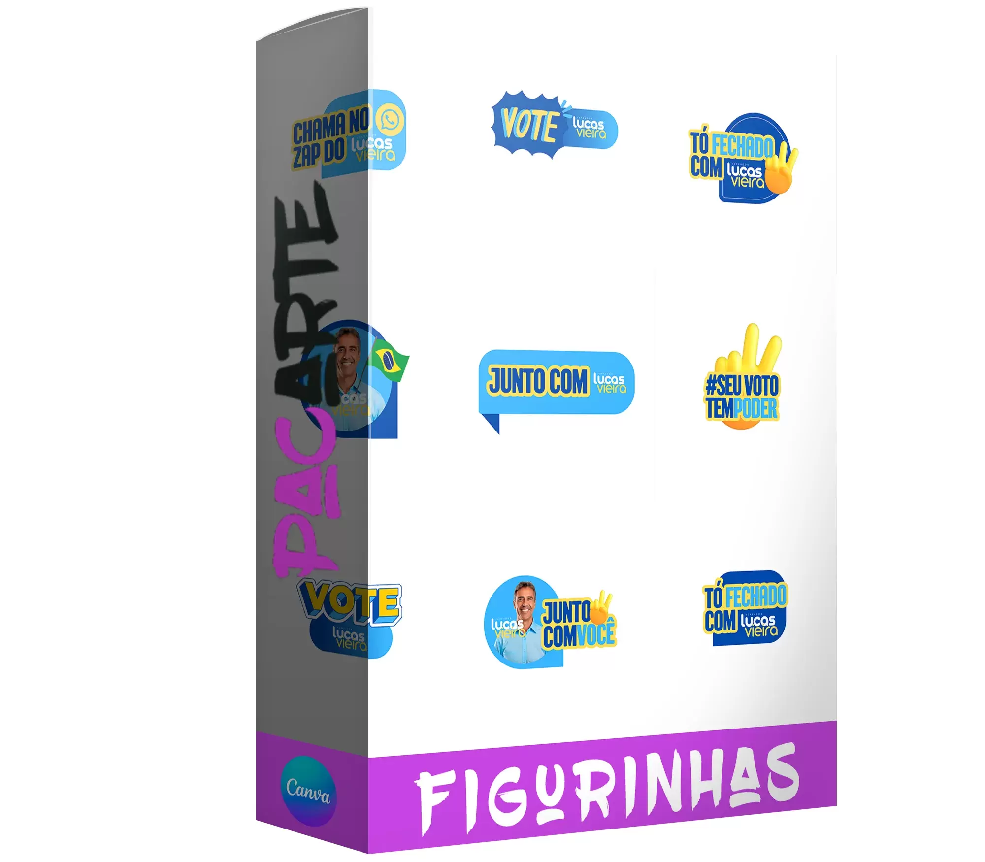 Pack de 11 Figurinhas de Candidato Política