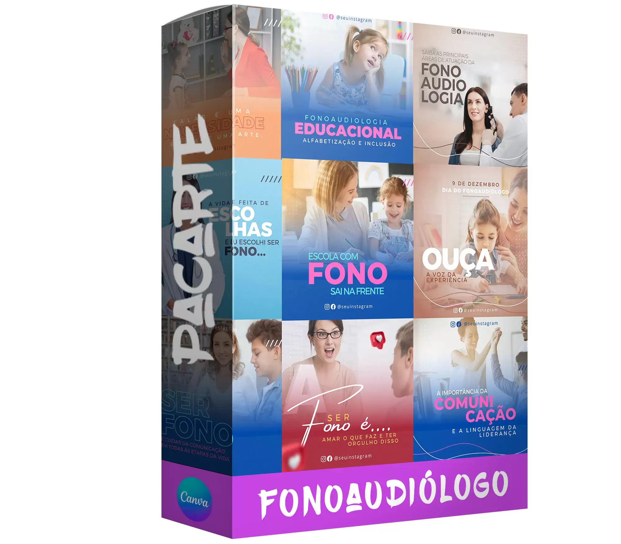 Pack para fonoaudiólogo Com 30 artes editáveis no canva