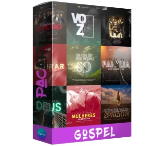 Pack para gospel com 80 artes editáveis no canva