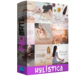 Pack para terapia holística com 120 artes editáveis no canva