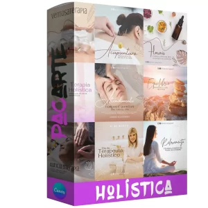 Pack para terapia holística com 120 artes editáveis no canva