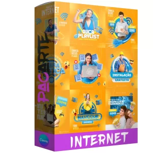 Pack para provedor de internet com 20 artes editáveis no canva