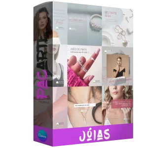 Pacote de 25 Artes Editáveis no Canva para Anúncios de Joias