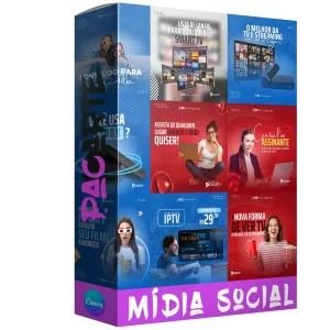 Pack para Mídias Sociais - IPTV com 50 artes editáveis no canva
