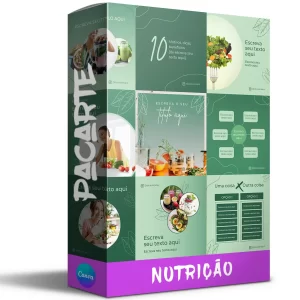 Pacote de 18 Artes Editáveis no Canva Voltadas para Nutrição