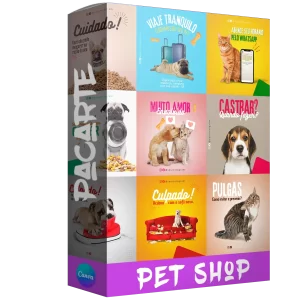 Pacote de 55 Artes Editáveis no Canva para Pet Shop