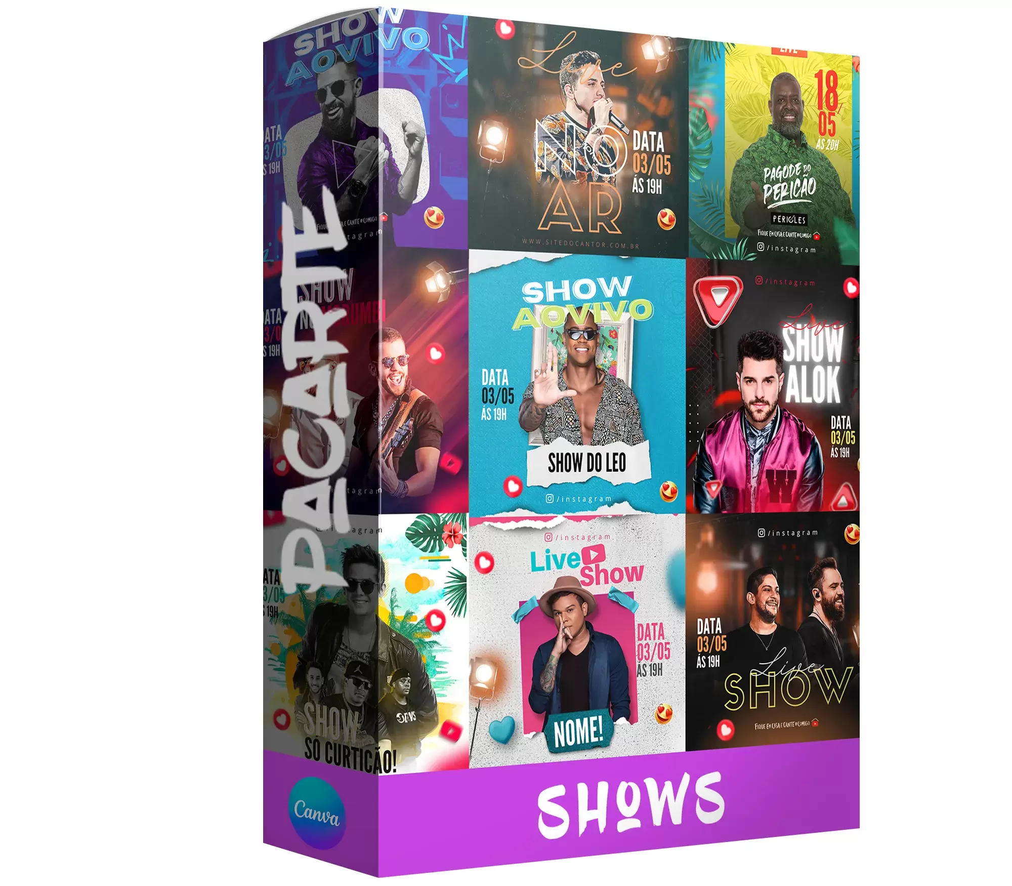 Pacote de 10 anúncios editáveis para Shows