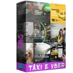 Pacote de 28 Artes Editáveis no Canva para Anúncios de Serviços de Uber e Táxi