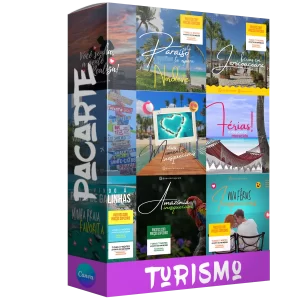 Pacote de 28 Artes Editáveis no Canva para Anúncios de Turismo
